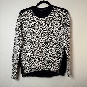 Dex 1963 Women's Small‎ Black & White Animal Print Zipper Sweatshirt S